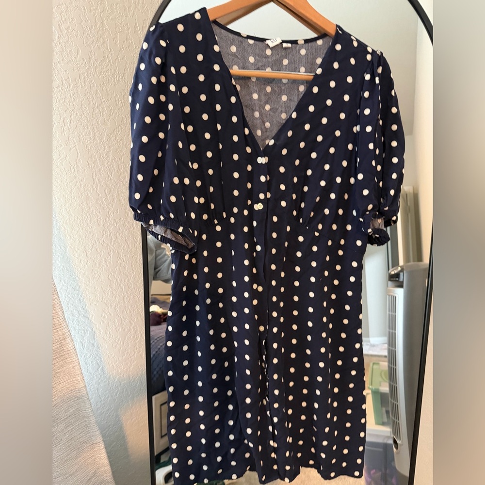 GAP Navy and White Polka Dot Dress
